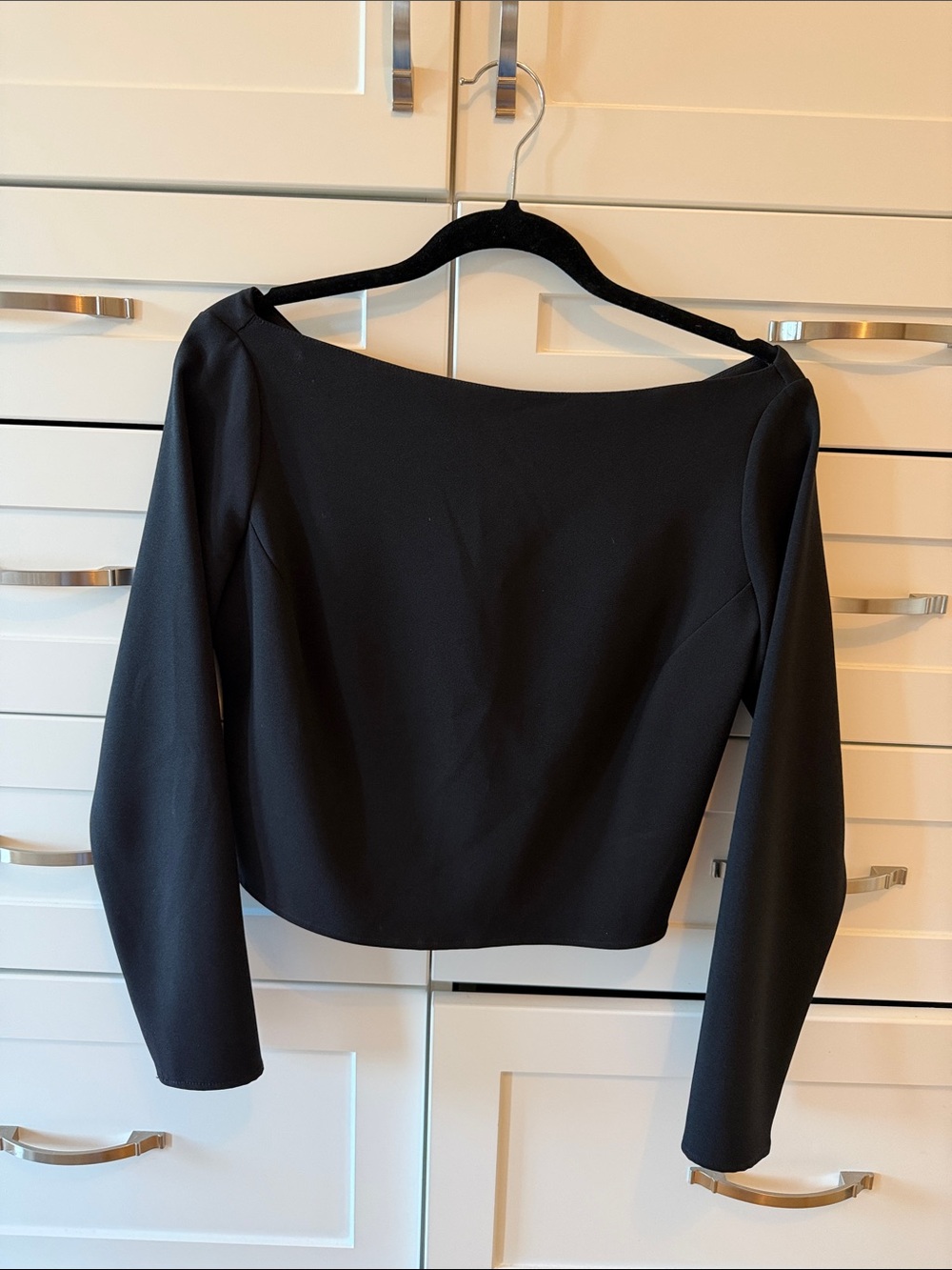 Zara Black Crop Open back top